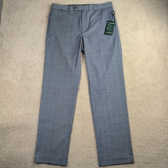 Lauren Ralph Lauren Other - Lauren Ralph Lauren Suit Pants Mens 34x32 Gray Check Ultraflex Stretch Formal